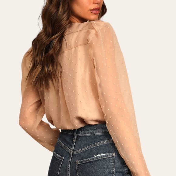 NEW Lulus Dainty Dots Long Sleeve Bodysuit NWT - Picture 7 of 8